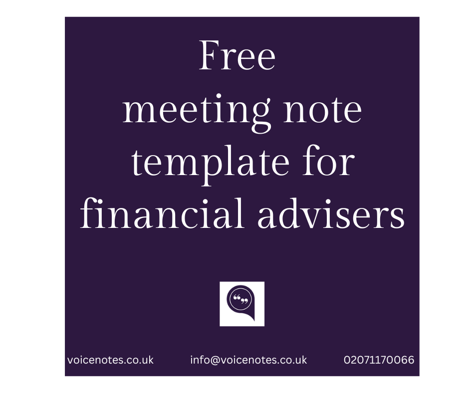 Free Meeting Note Template For Financial Advisers